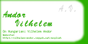 andor vilhelem business card